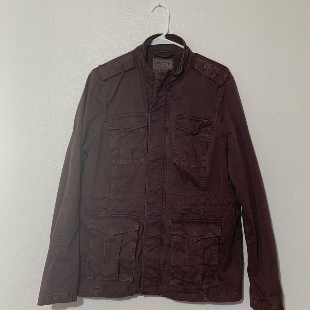 Lucky Brand Burgandy Military Style Jacket